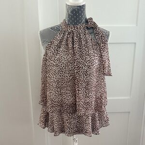Express Animal Print Layered Blouse